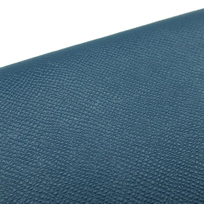 Hermes Clutch Bag Pochette Calvi MM Vaux Epson Corvair Silver Hardware Blue