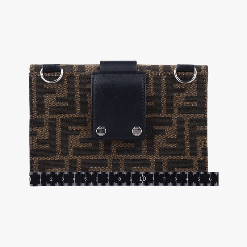 Fendi Baguette Slim Brown Jacquard 7m0295 A9ZL 209-0501