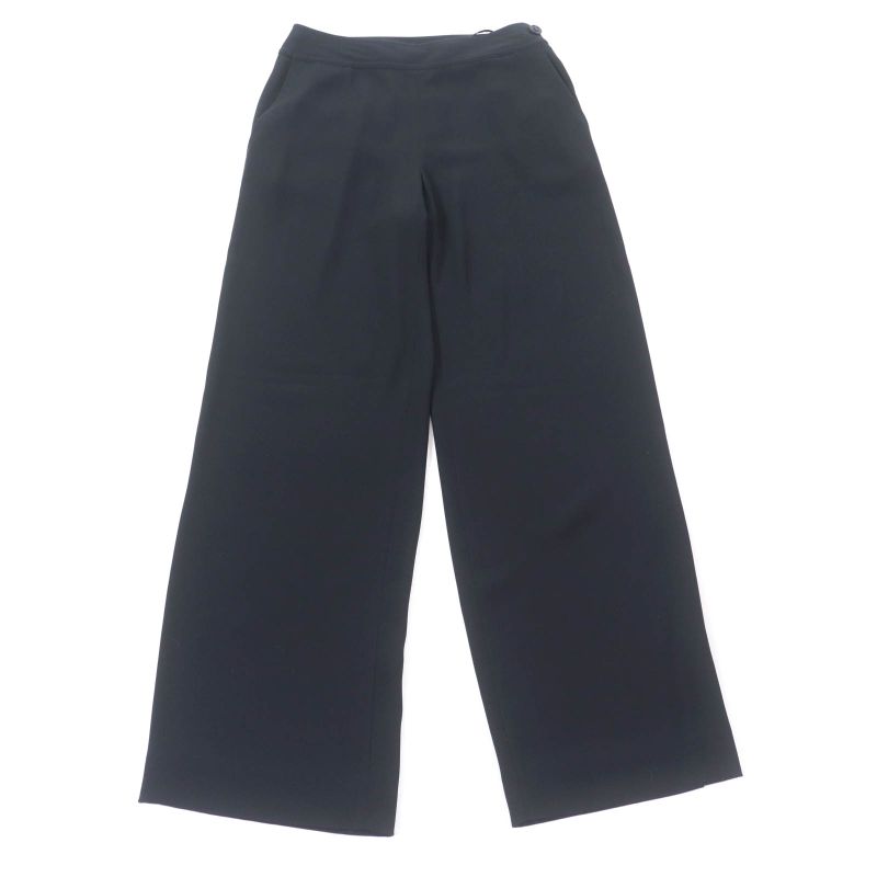 CHANEL Vintage 98P P10254 Coco Mark Buttoned Pants Slacks Bottoms Black 36 Made