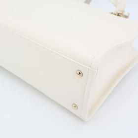 Chanel Small Zip Shop 2WAY White As3129 Ladies Tote Bag