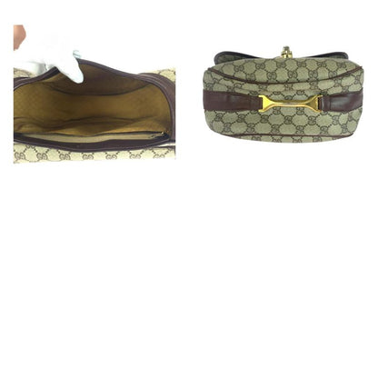 Gucci Vintage Old Gucci Beige Brown Gold Hardware GG Supreme Canvas Crossbody