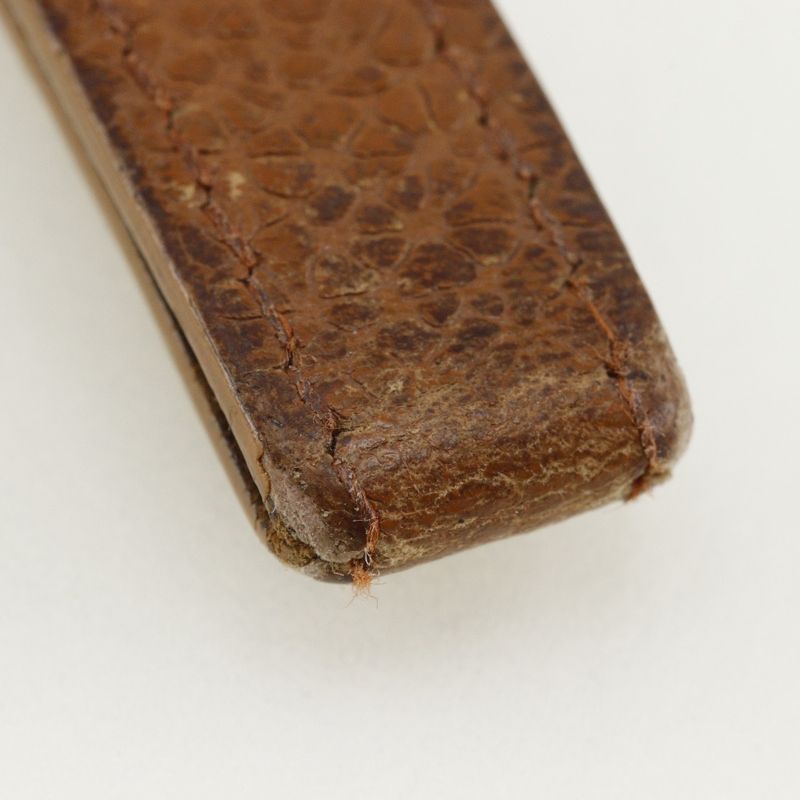 Bvlgari Gold Plated And Leather Brown Unisex Strap