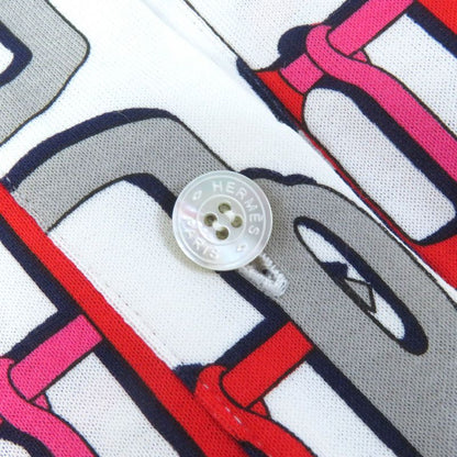Hermes Bouclerie Moderne Jersey Modern Buckle 100% Cotton Serie Button Short