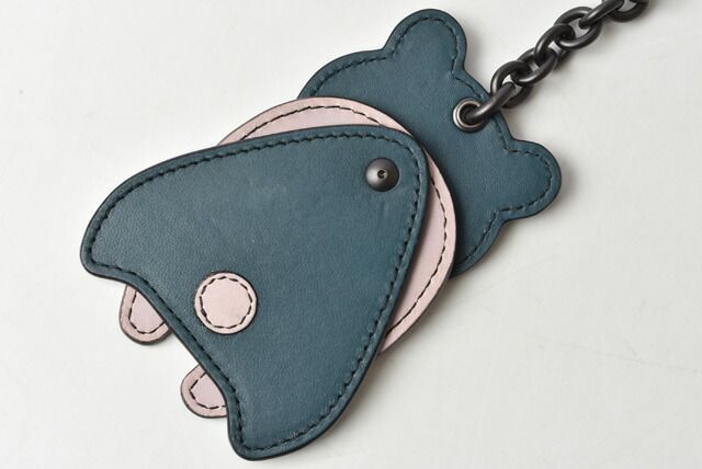 Bottega Veneta Key Ring Key Holder Bottega Veneta Bagcharm Bear Rose Blue 525234