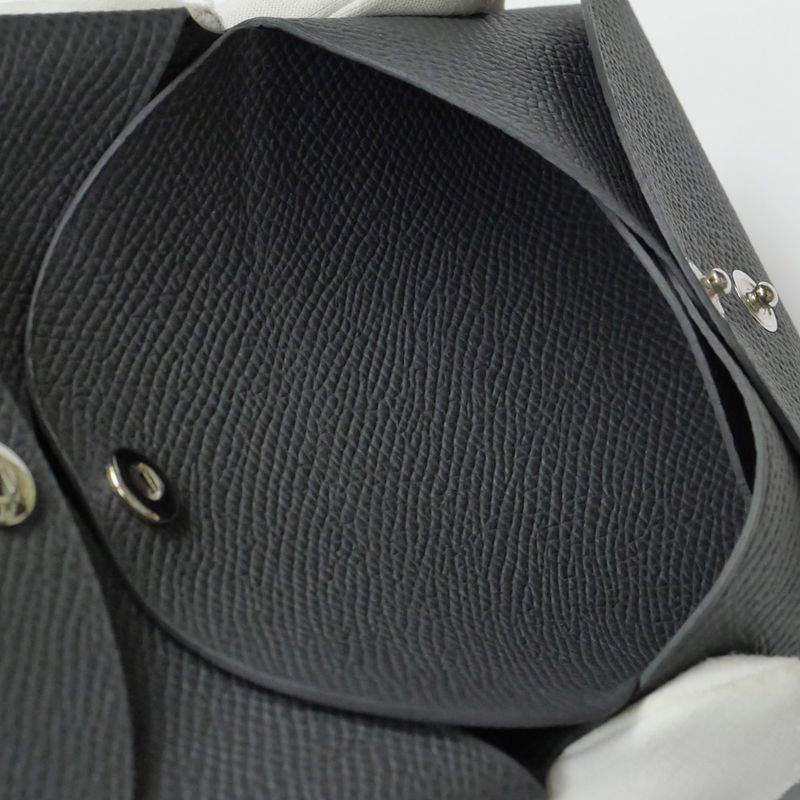 Hermes Calvi Duo Ardoise Epson Coin Case Card Case W Engraved Gray