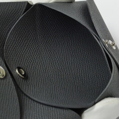 Hermes Calvi Duo Ardoise Epson Coin Case Card Case W Engraved Gray
