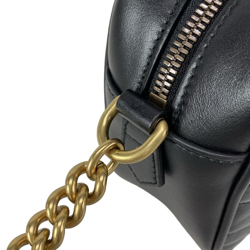 Gucci Shoulder Bag GG Marmont Quilted Small Shoulder Bag 447632 Black Chain