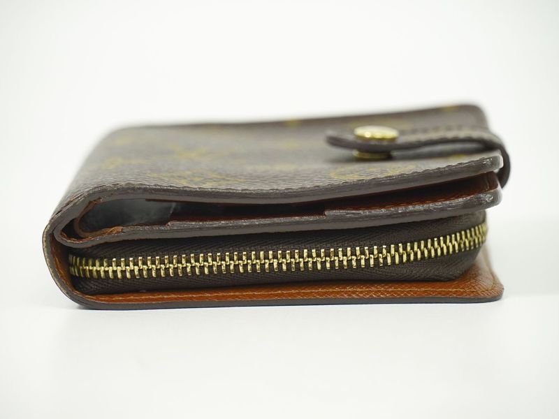 Authentic Louis Vuitton LV Compact Zip Monogram Fold Wallet Brown M61667