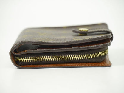 Authentic Louis Vuitton LV Compact Zip Monogram Fold Wallet Brown M61667