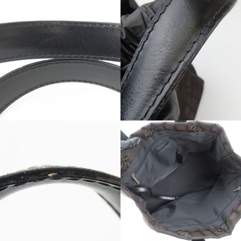 Chanel Tote Bag MM New Travel Line Jacquard Nylon Marron Silver Hardware