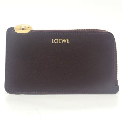 Loewe Coin Case Logo Leather Burgundy