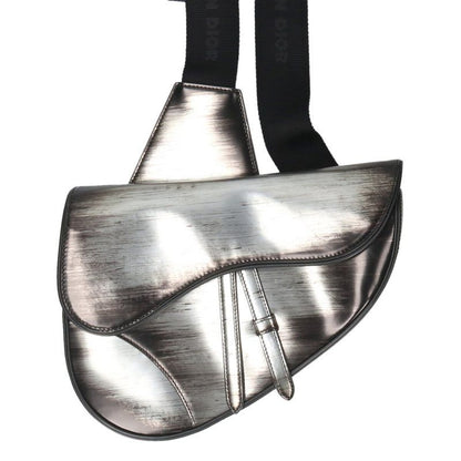 Dior 1adpo130bro Saddle Buckle Shiny Calfskin Shoulder Bag Men's