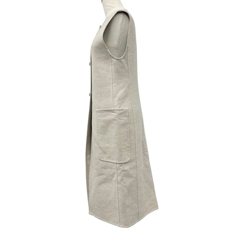 Hermes Outer Cashmere Beige Long Vest Gilet