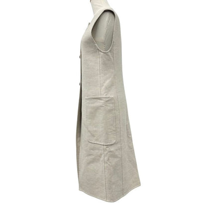 Hermes Outer Cashmere Beige Long Vest Gilet