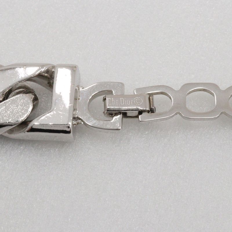 [dior] Christian Dior Earring Set Vintage Metal And Rhinestone Silver Ladies