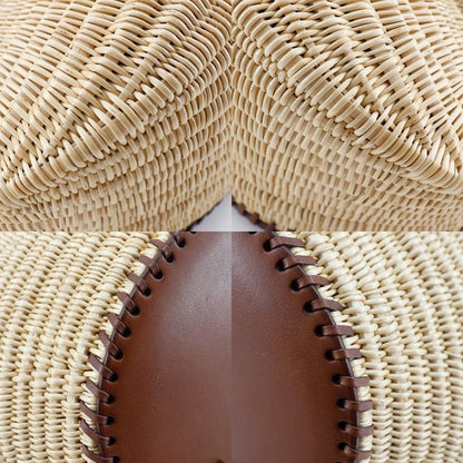 Hermes Fishing Basket Bag Leather X Willow Brown Women Shoulder Bag