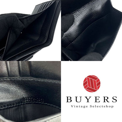 Gucci W Hook Wallet Compact Wallet 162759 Double G Leather Black Small Black