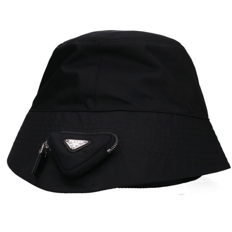 Prada 2hc282 Renylon Triangular Pouch Decorated Linylon Bucket Hat Men M