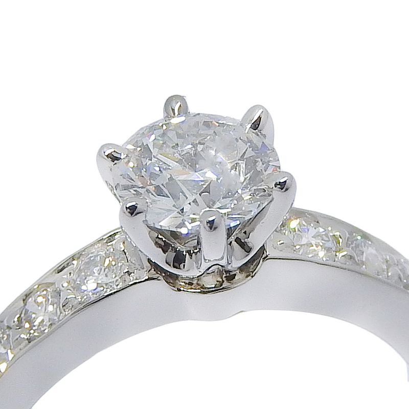 Tiffany & Co Solitaire Half Eternity Pt950platinum × Diamond #4 0.50 Ladies