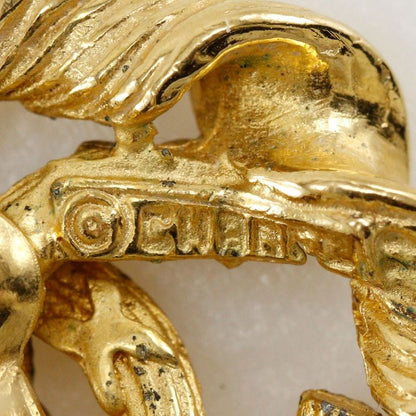 Chanel Round Coco Mark Vintage Gold Plated 2239 Ladies 9.7g Earring