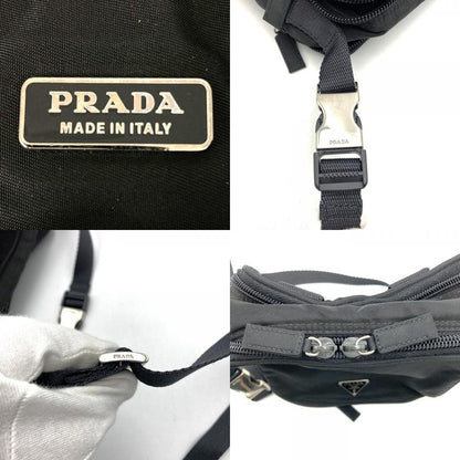 Prada Mini Shoulder Bag Waist 2way Black Nylon Ladies Men Fashion Triangle Logo
