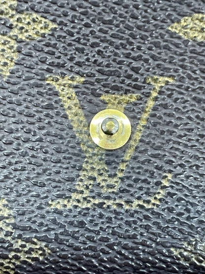 Louis Vuitton Monogram Porte Monet Zip Fold Wallet M61735 Brown Made In France