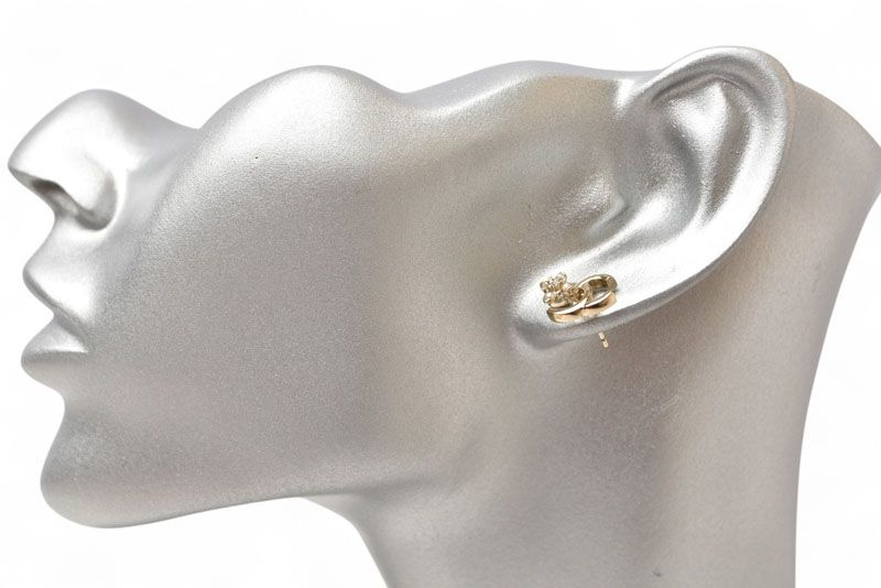 Chanel Earrings Accessories Chanel Mini CC Flower Rhinestone Gold C23