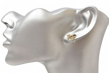 Chanel Earrings Accessories Chanel Mini CC Flower Rhinestone Gold C23