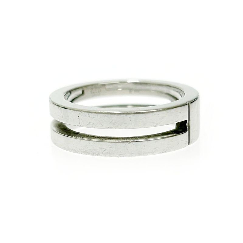 Gucci Silver Logo Double Line Ring 5.6g 925 Engraved 415164 Ring