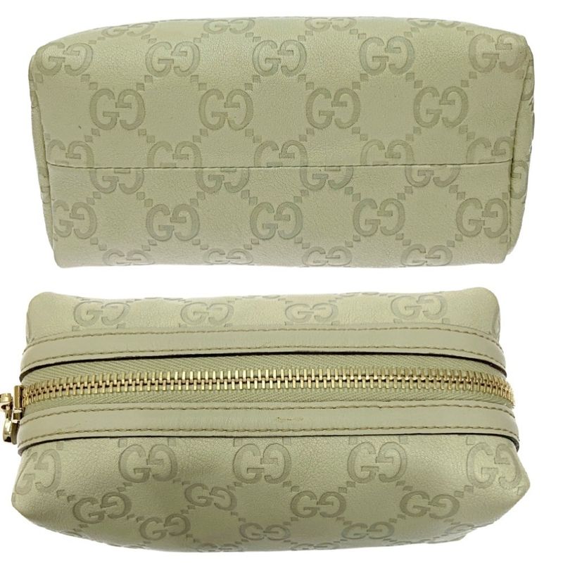 Gucci 153228-2888 Gucci Guccissima Leather Pouch Beige 400751 Pouch
