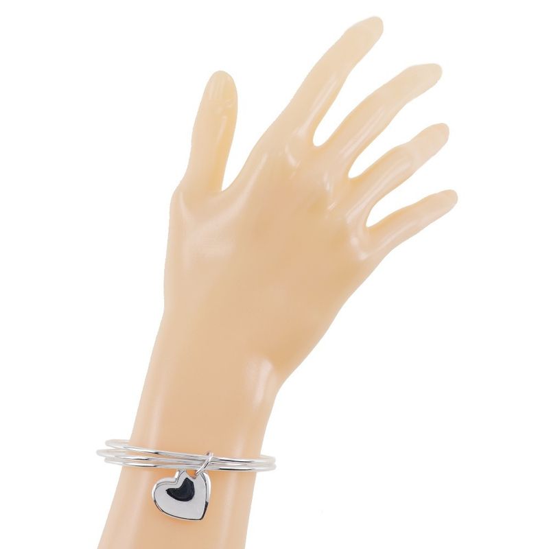 Tiffany & Co Double Heart 3strand Silver 925 Ladies 23.6g Bangle