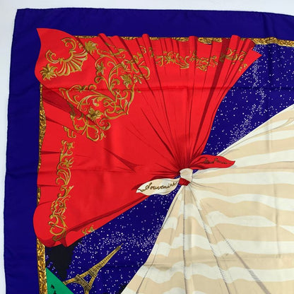 Hermes Carre 90 Souvenirs De Paris Memories Of Paris Blue And Red Eiffel Tower