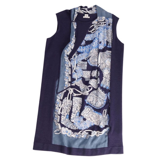 Hermes Dress Tunic Sleeveless Silk Cut-out