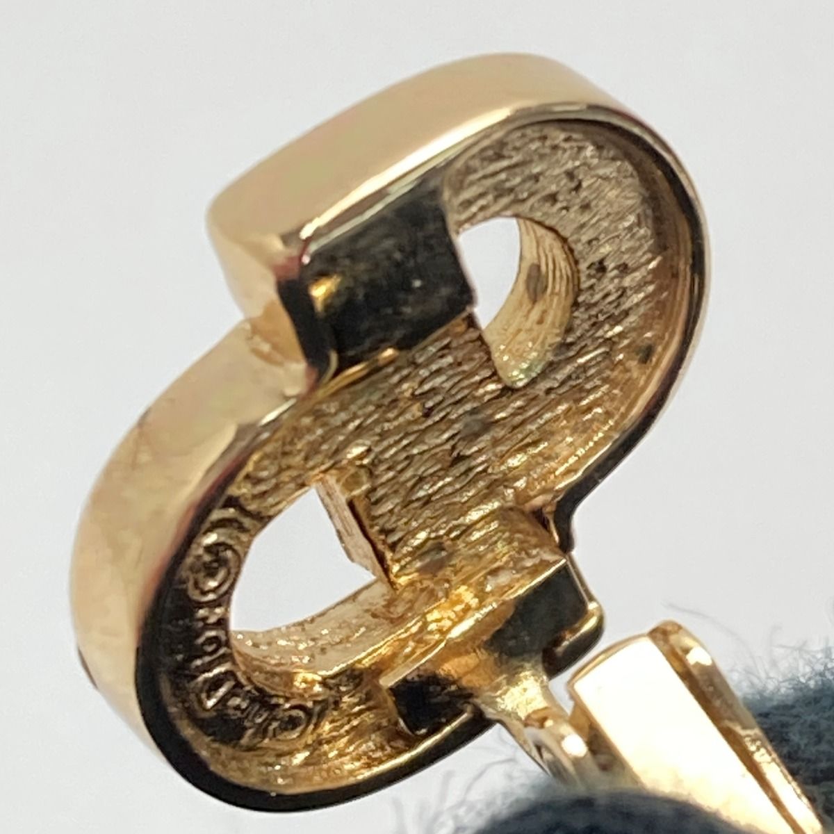Christian Dior Christian Dior CD Logo Rhinestone Earring Gold GP Vintage