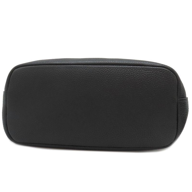 Prada Shoulder Bag Metal Logo Leather Nero Gold Hardware Black Vitello Phenix