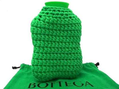 Bottega Veneta Intrecciato Knit And Rubber Hot Water Bottle In Green