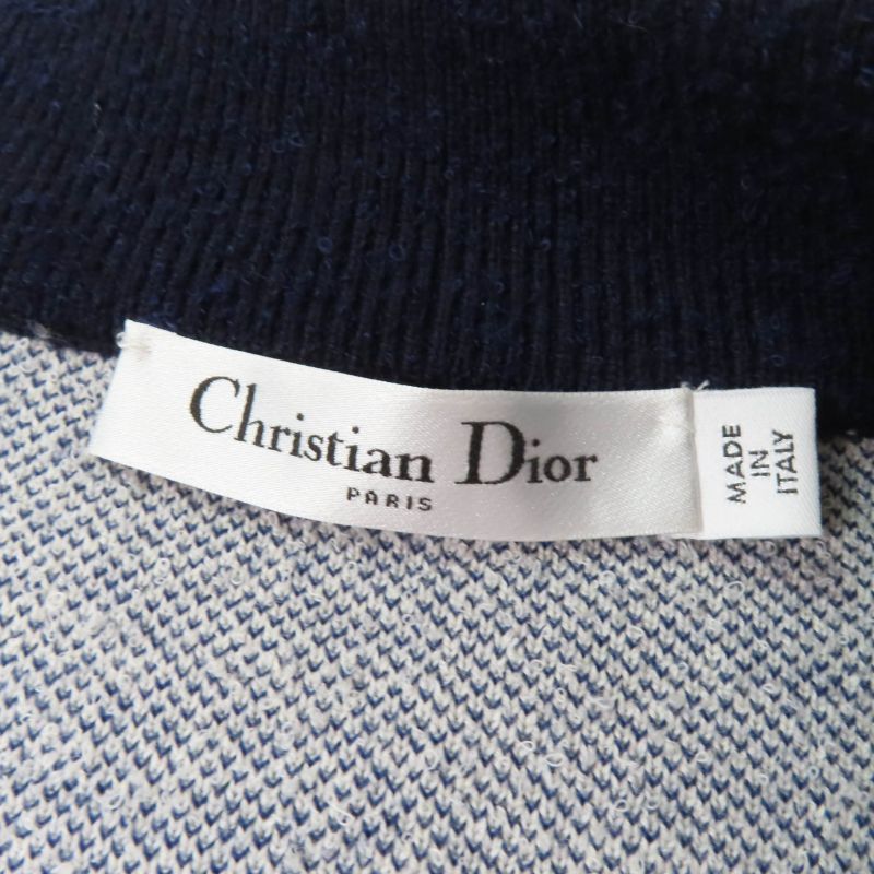 Christian DIOR 144v50am350 JA DIOR Paris Cropped Bomber Jacket Navy White 44