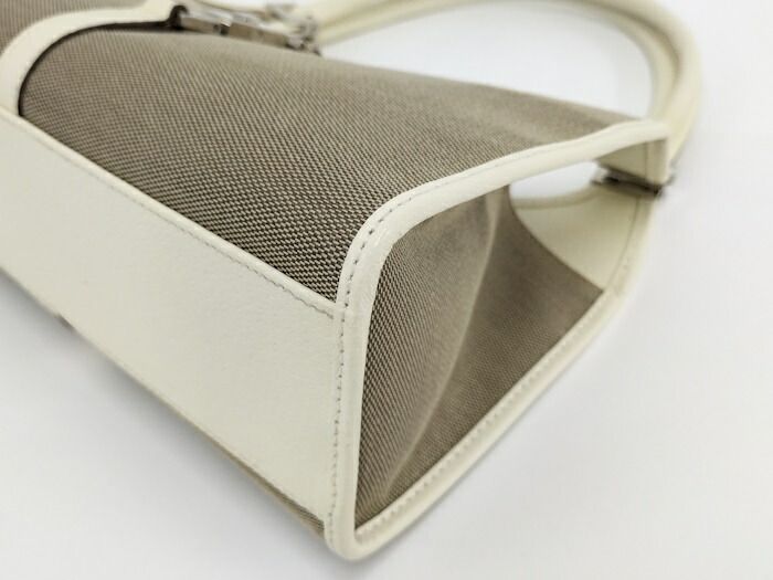 Gucci Shoulder Bag Jackie Hardware Canvas Ivory Brown 0021068