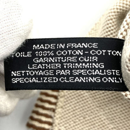 Hermes New Fourre Tout Tote Handbag Beige Brown Canvas Women Men Fashion