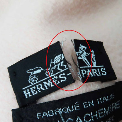 Hermes 100% Cashmere Extra Large Shawl With Logo Embroidery