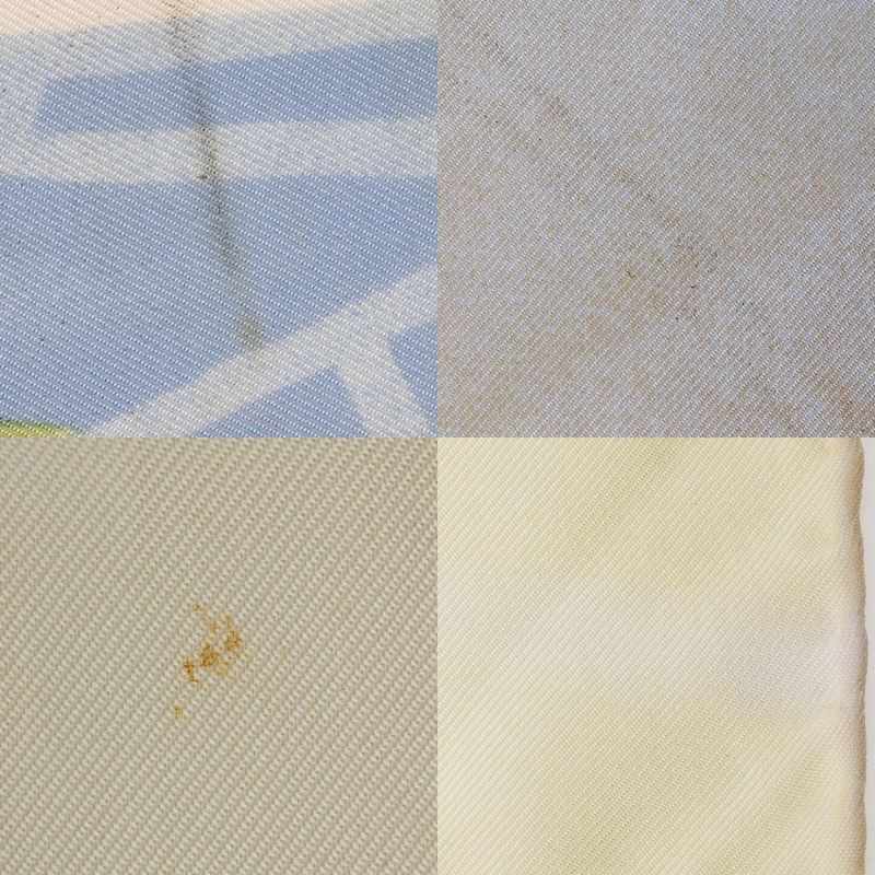 Celine Tropical Patterned Silk Yellow/blue Women's Scarf