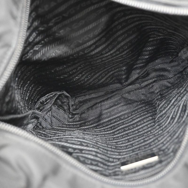 Prada Shoulder Bag Nylon Leather Black 87ka725