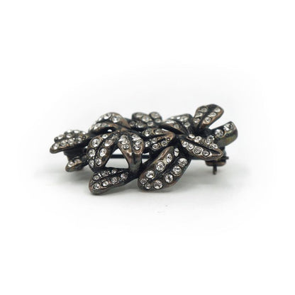 Saint Laurent Pin Brooch Rhinestone Approx 5.8g Black Accessories Box