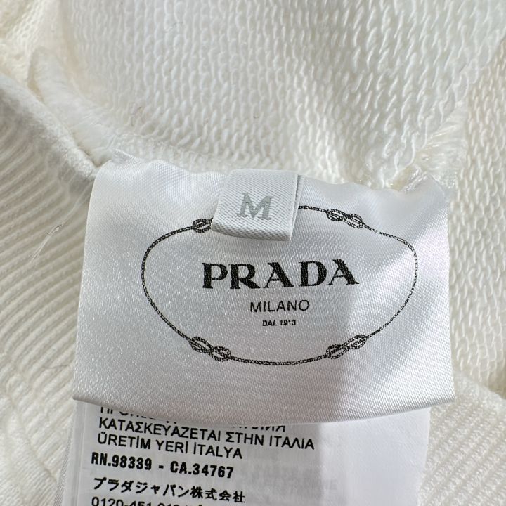 Prada 134621 S211 1YTP Triangle Plate Pullover Hoodie Men's White M