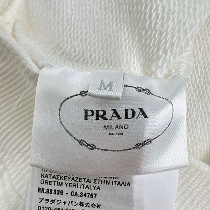 Prada 134621 S211 1YTP Triangle Plate Pullover Hoodie Men's White M