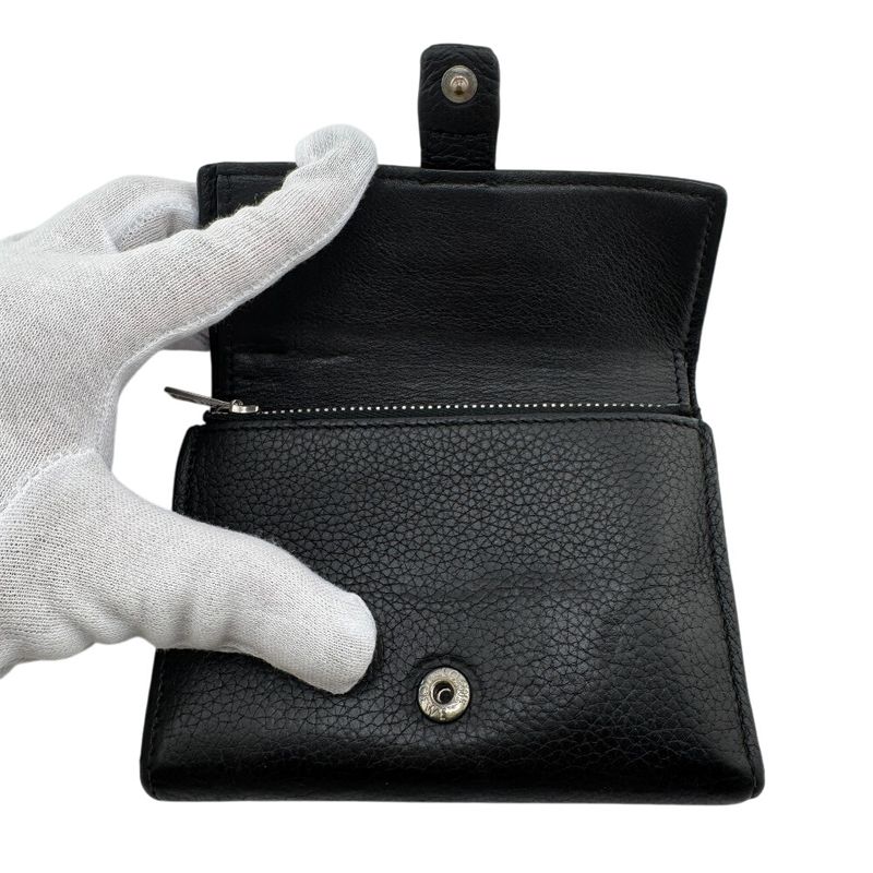 Loewe Vertical Wallet Trifold Wallet Branded Coin Purse Bill Black Unisex