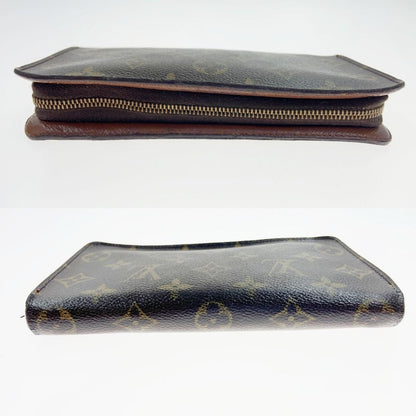 Louis Vuitton Monogram Portomone Zip Round Zipper Long Wallet M61727 Brown