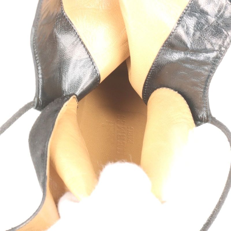 Hermes Suede Boots Women's 36 Semelle CUIR Black Made In Italy