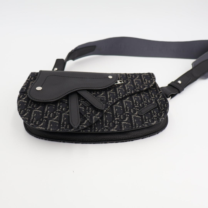 Christian DIOR Body Bag Saddle Shoulder Black