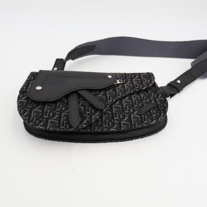Christian DIOR Body Bag Saddle Shoulder Black